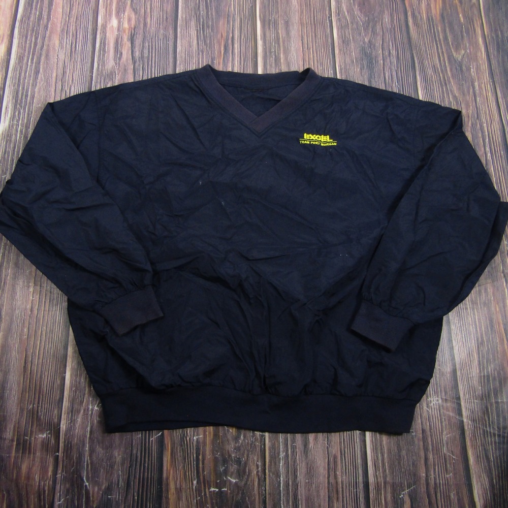 Excel Windbreaker Pullover Mens XL Navy Blue V-Neck Team Fort Morgan Sport